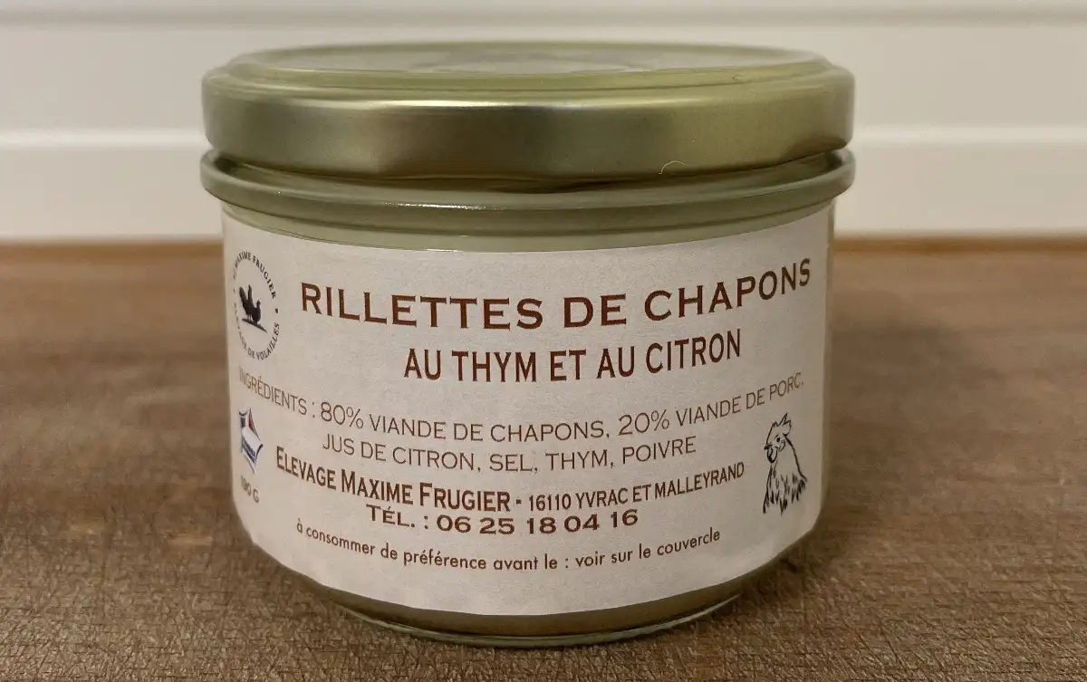 Rillettes de chapon au thym et au citron