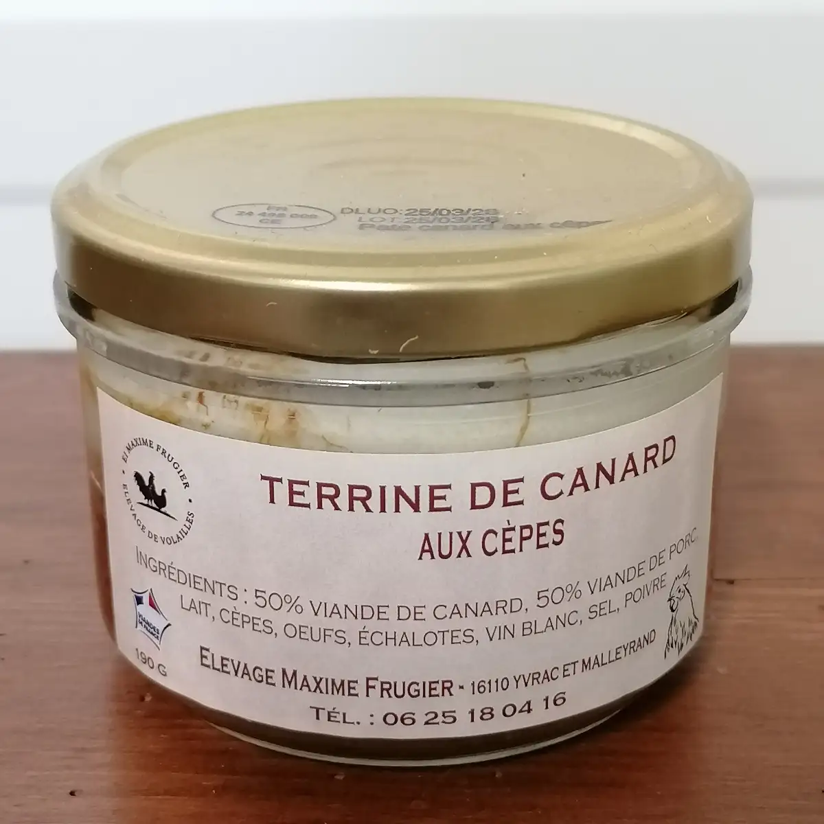 Terrine de canard aux cèpes